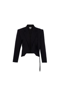 YAD Eclipse Cut Blazer in Black, 100% Cotton, Tailored Fit, Limited Edition streetwear.

