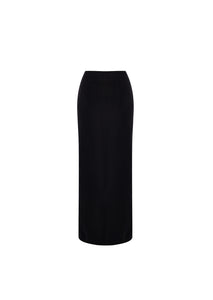YAD Noir Edge Skirt in Black, Slit Detail, 100% Cotton, Limited Edition streetwear.

